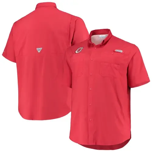 Columbia Scarlet Ohio State Buckeyes Tamiami Omni-Shade Button-Down Shirt by Columbia