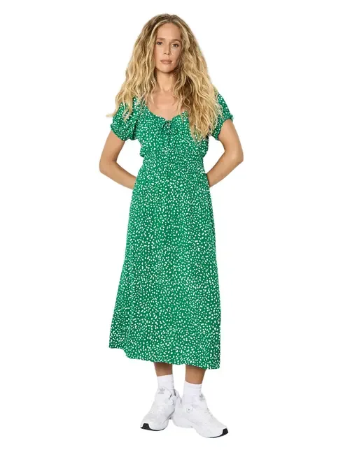 Milkmaid Midi Spot Printed Dress by Apricot