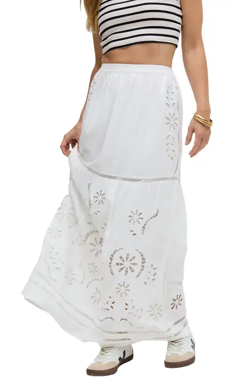 Georgina Lace Paneled Maxi Skirt