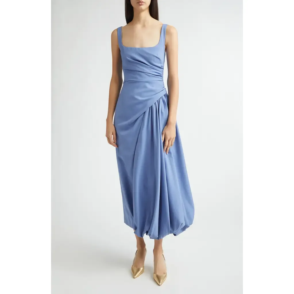 Asymmetric Faille Bubble Dress by Lela Rose