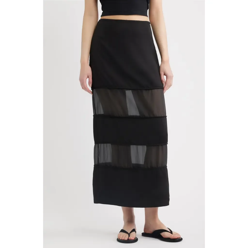 Rene Semi Sheer Panel Skirt by A.REN