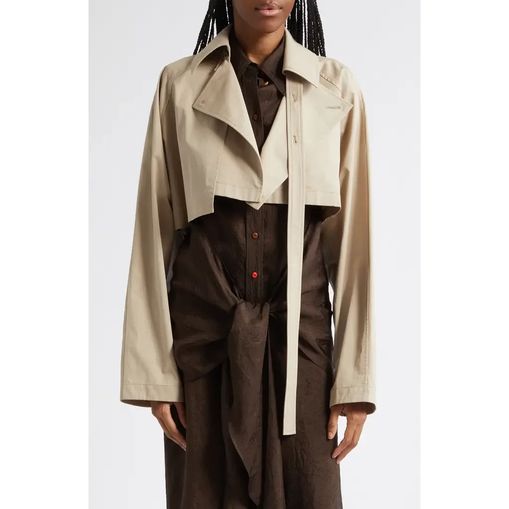 Maeve Crop Trench Coat by OSSOU
