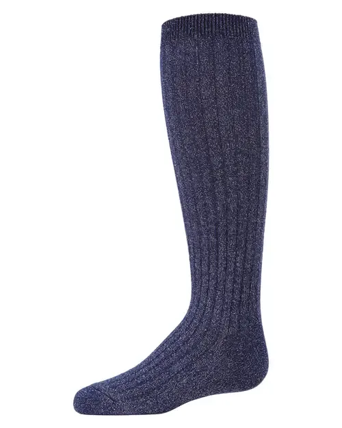 Ribbed Shimmer Knee-High Socks by MeMoi