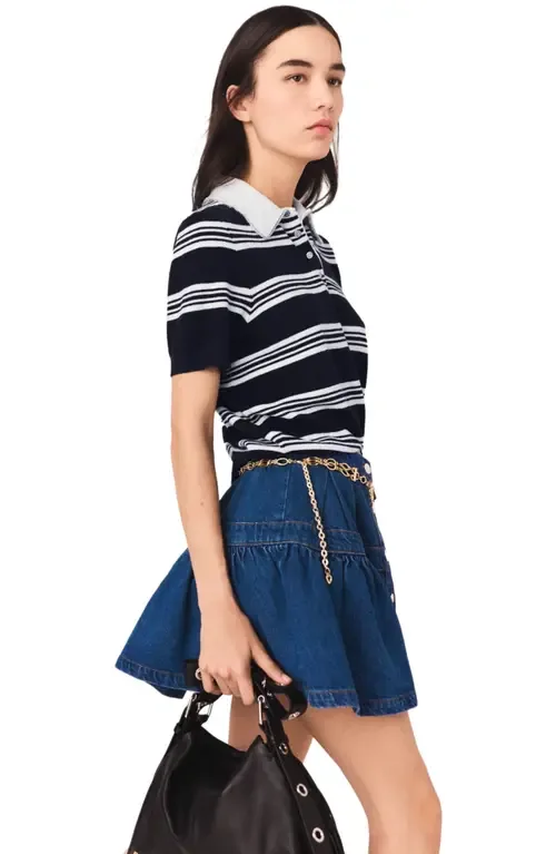 Short Denim Skirt by maje