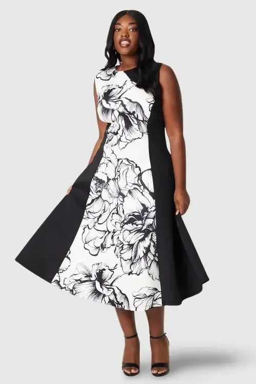 Colour Block Scuba Midi Dress by Coast