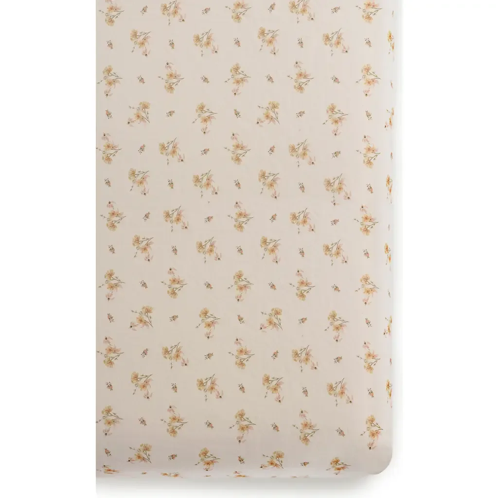 Print Organic Cotton Muslin Crib Sheet by Oilo