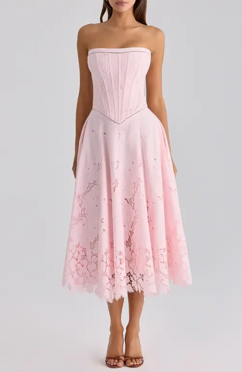 Belissa Strapless Broderie Anglaise Party Dress