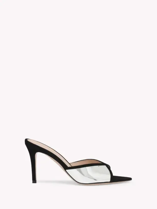 Confetti Mule in Black Calf Leather by Gianvito Rossi