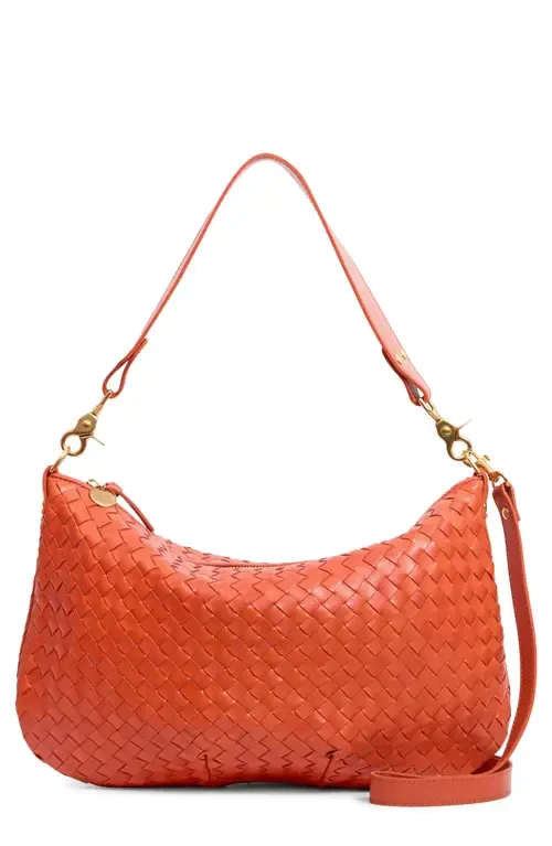 Medium Moyen Woven Leather Messenger Bag by Clare V.