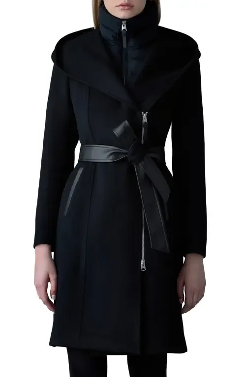 Shia-SLB 2-In-1 Double Face Wool Coat with Removable Bib by Mackage