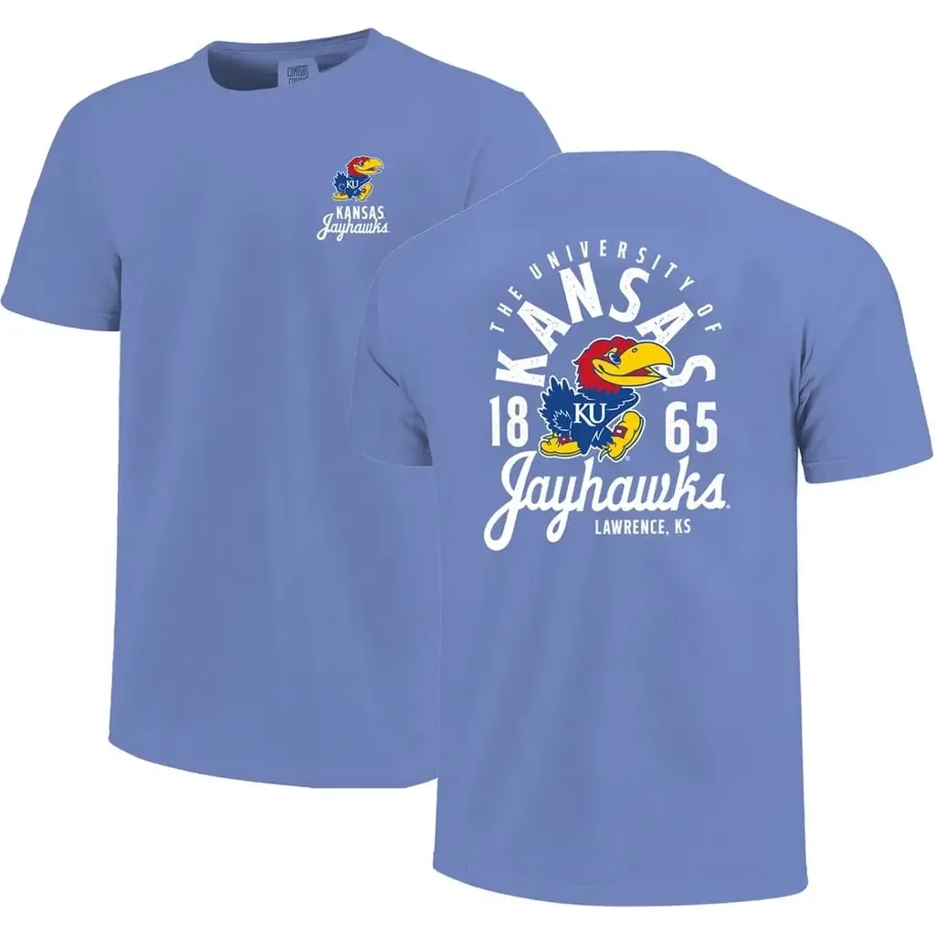 Kansas Jayhawks Comfort Colors Mascot Overlay T-Shirt by IMAGE ONE