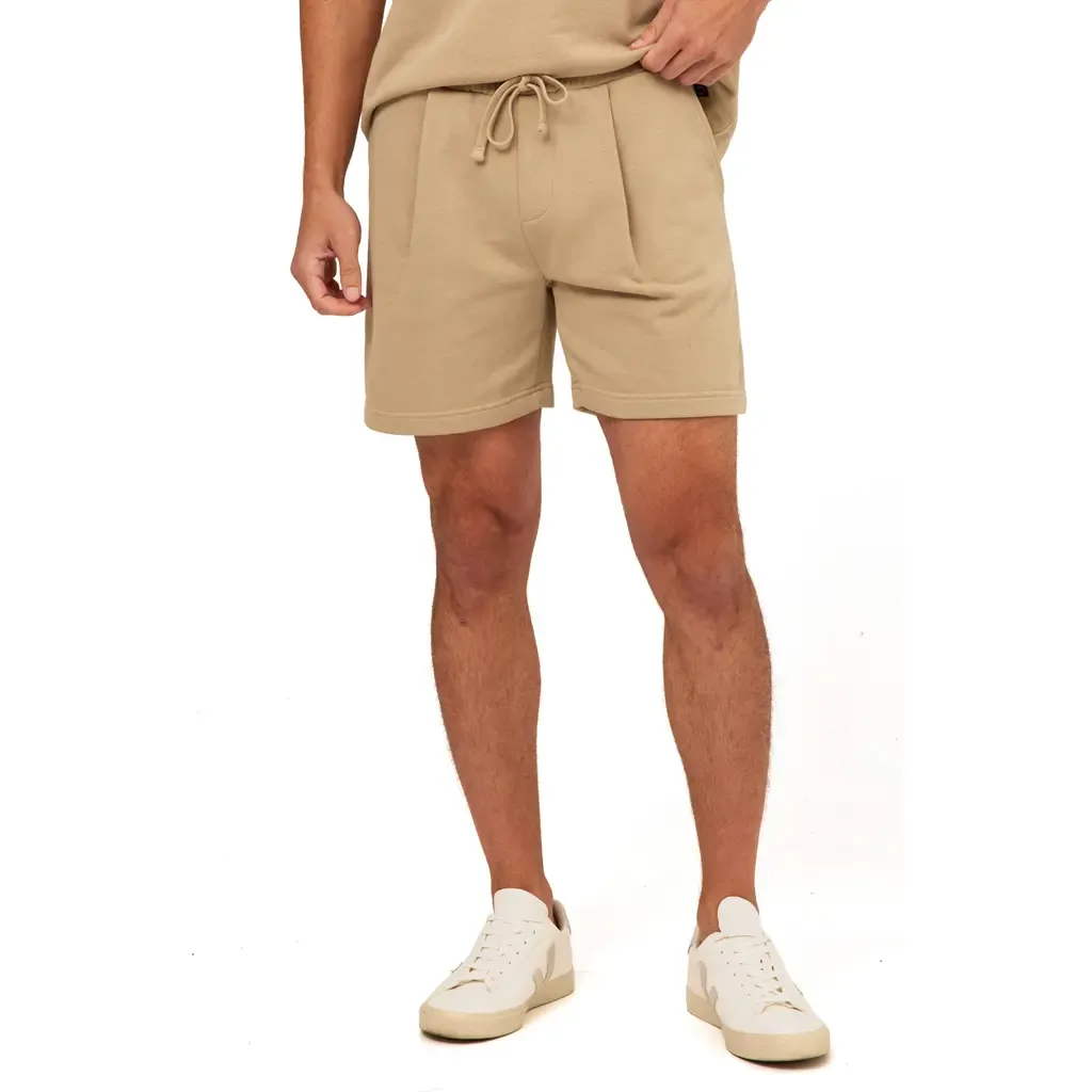 Easton Pleated Mineral Wash Terry Cloth Shorts by Threads 4 Thought
