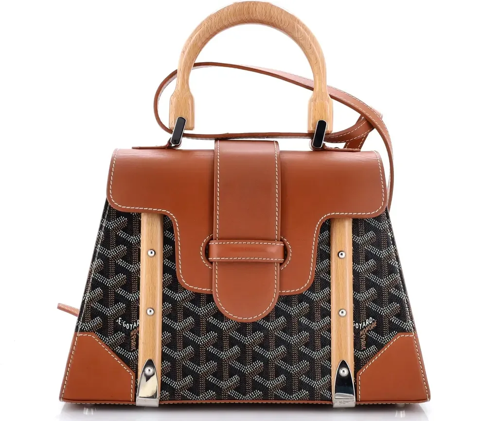 Saigon Top Handle Bag Coated Canvas with Leather PM