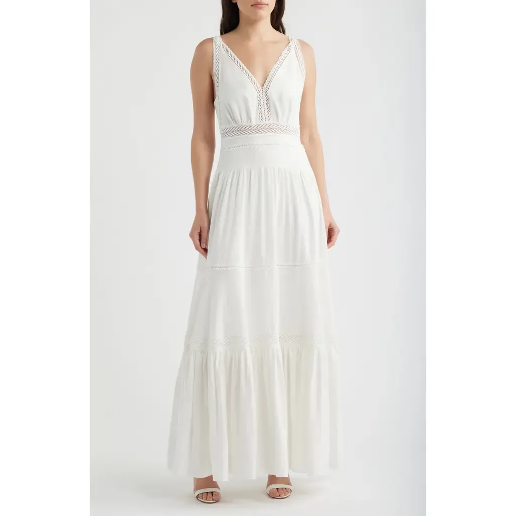 Alessia Lace Inset Detail Maxi Dress by KOBI HALPERIN