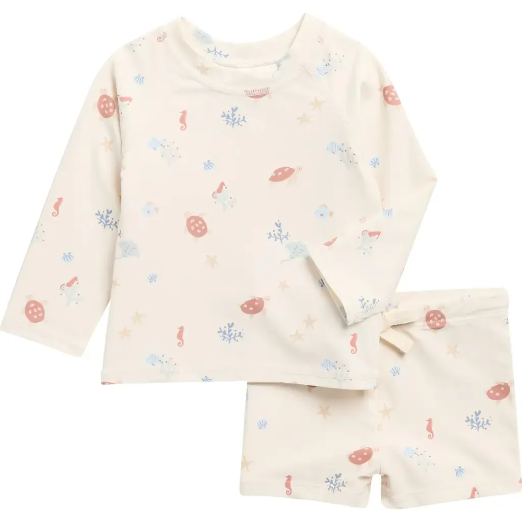 Aquatic Long Sleeve Two-Piece Rashguard Swimsuit by Rylee + Cru