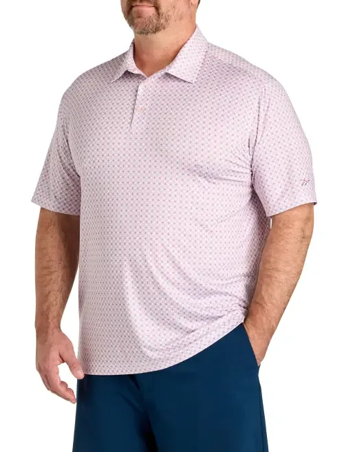 Mini Geometric Print Performance Polo Shirt by Reebok