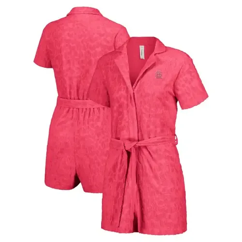 Lusso Pink St. Louis Cardinals Trixie Cheetah Romper by LUSSO