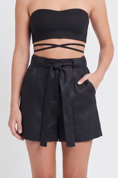Mia Linen Twill Shorts by nuaje nuaje