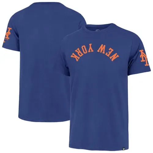 '47 Royal New York Mets Upside Down Two-Peat Franklin T-Shirt by '47