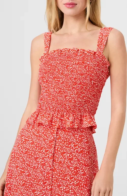 Mad Crepe Smocked Tank by French Connection