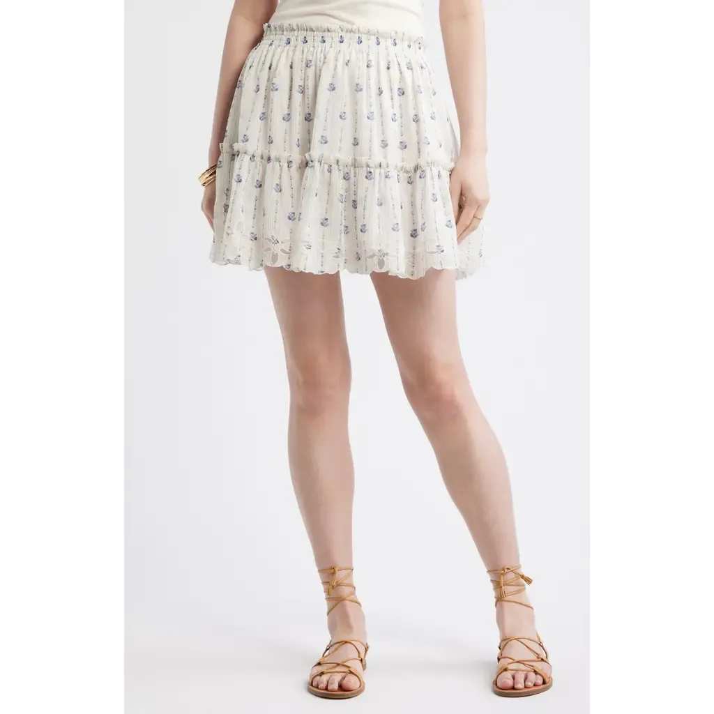 Floral Print Chiffon Miniskirt by Treasure & Bond