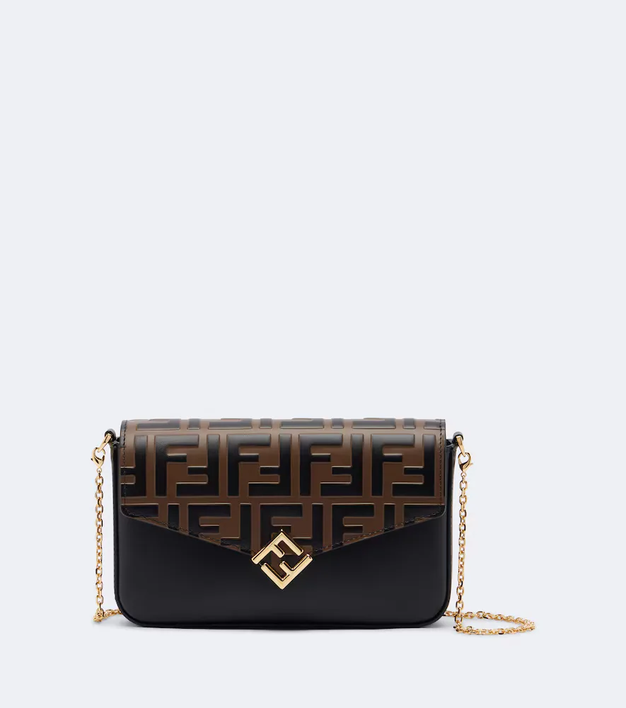 FF Diamonds Leather Wallet on Chain by Fendi