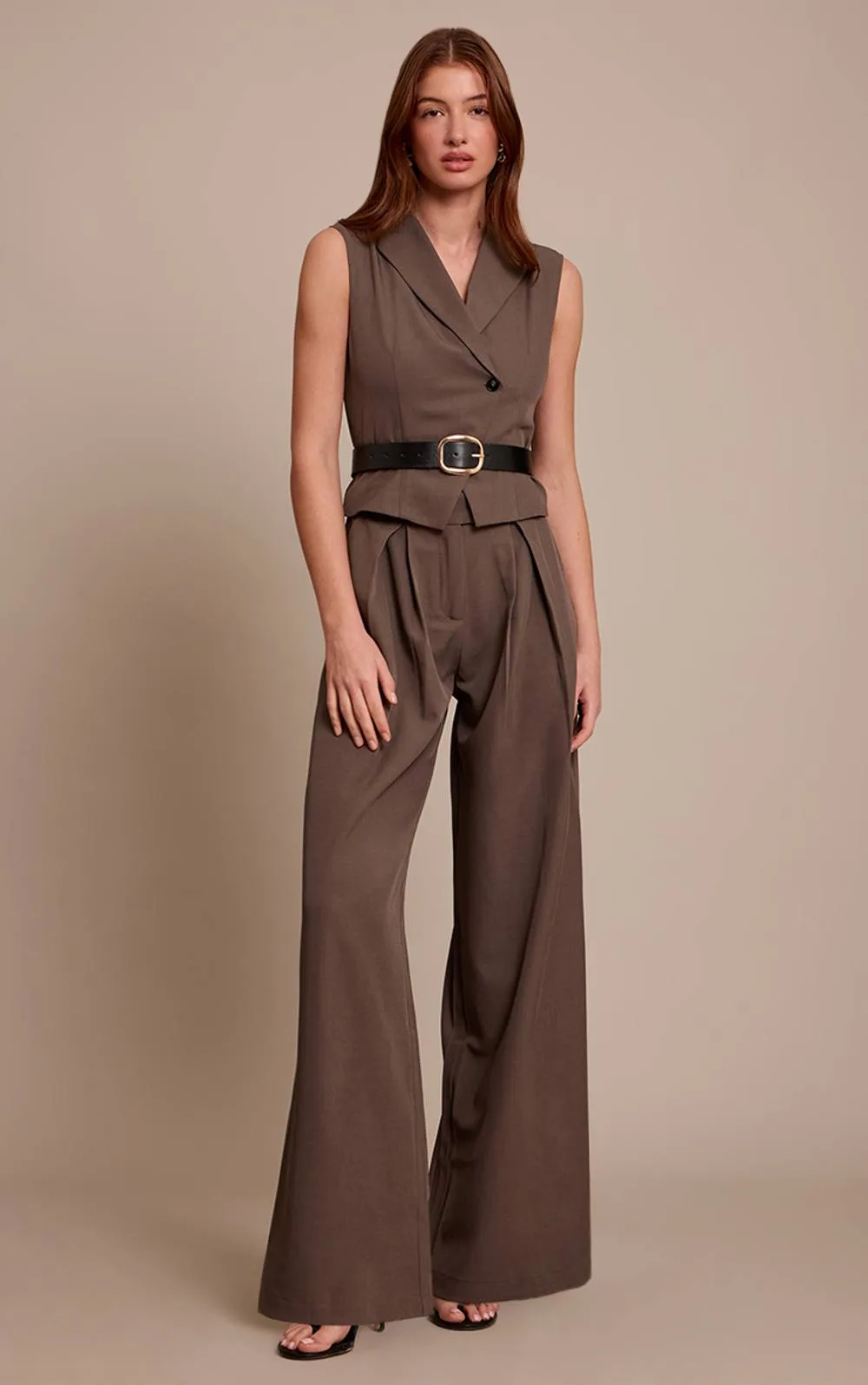 Tailored Woven Straight Leg Jumpsuit by PrettyLittleThing