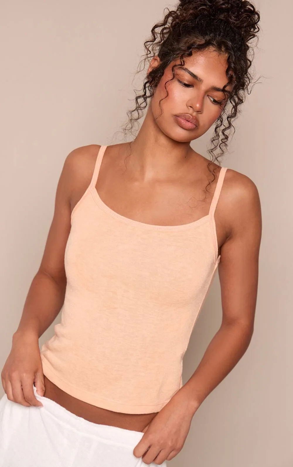 Slub Jersey Strappy Vest Top