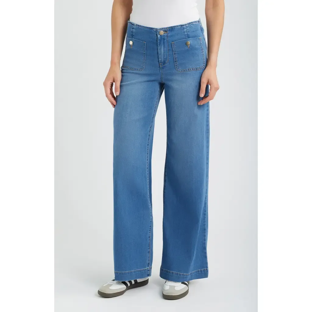 Bandless Wide Leg Sailor Jeans by 1822 Denim