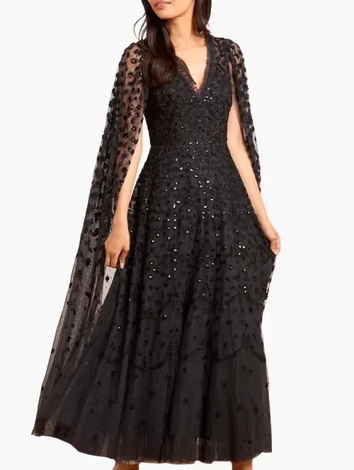 Clover Cape Sleeve Ankle Gown