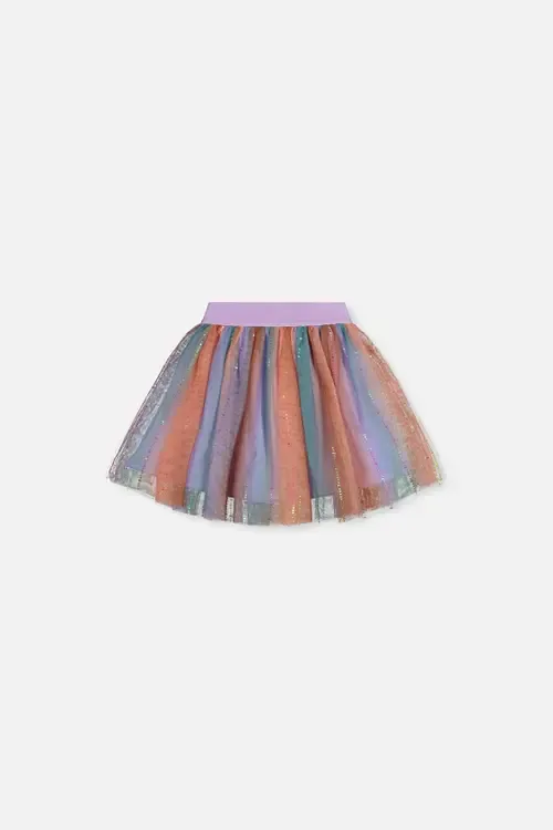 Sparkle Mesh Overlay Lined Skirt by Deux par Deux