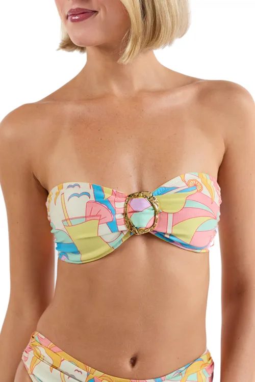 The Paradiso - Gold Ring Bandeau Bikini Top by Kenny Flowers