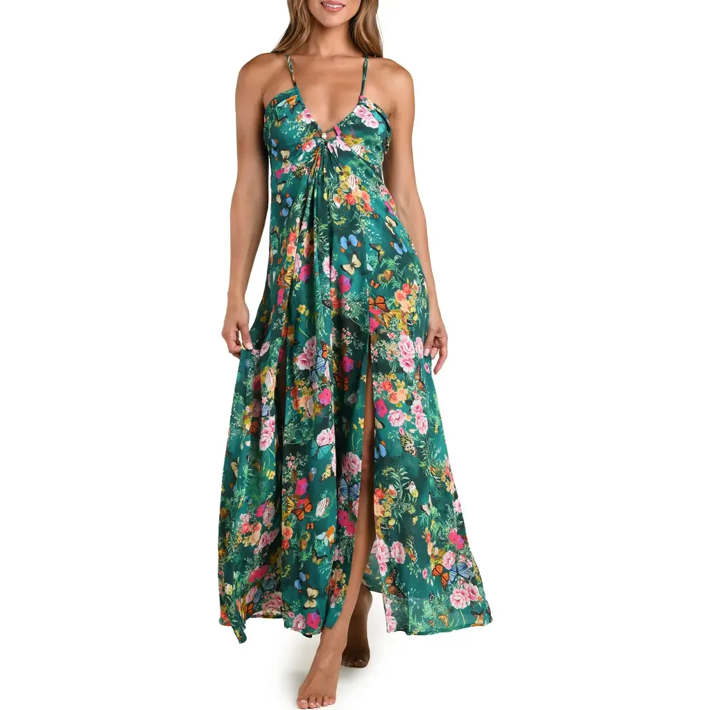 Geneva Crepe Cover-Up Maxi Sundress by L'AGENCE