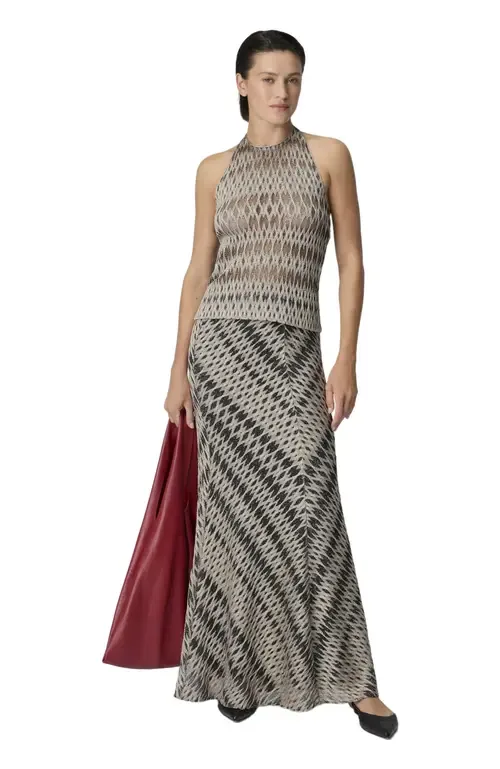 Long Skirt in Viscose Blend with 3d Diamond Pattern by Missoni