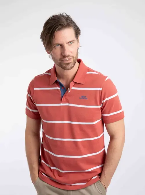 Fabian Striped Pique Polo Shirt by Weird Fish