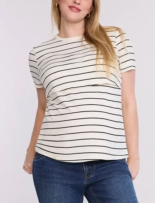 Crewneck Short Sleeve Nursing Tee by MOTHERHOOD MATERNITY