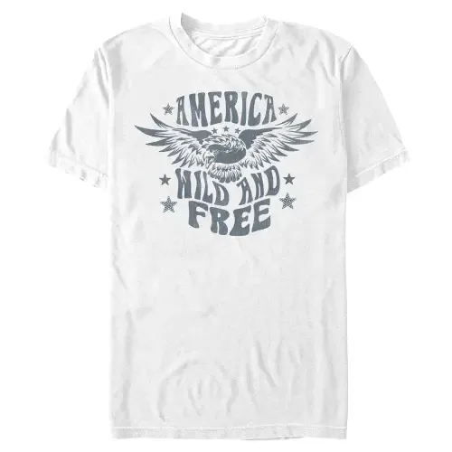 America Wild and Free Bald Eagle Short Sleeve Graphic T-Shirt by Lost Gods