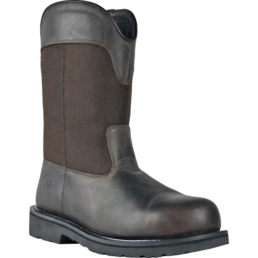 HOSS Buck 11 Inch Pull on Steel Toe Work Boot by Hoss Boot Company