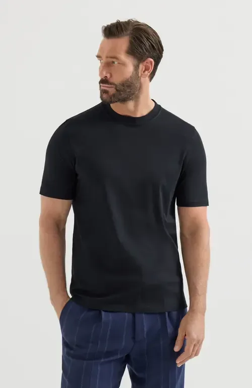 Cotton Jersey Crew Neck T-Shirt by Brunello Cucinelli