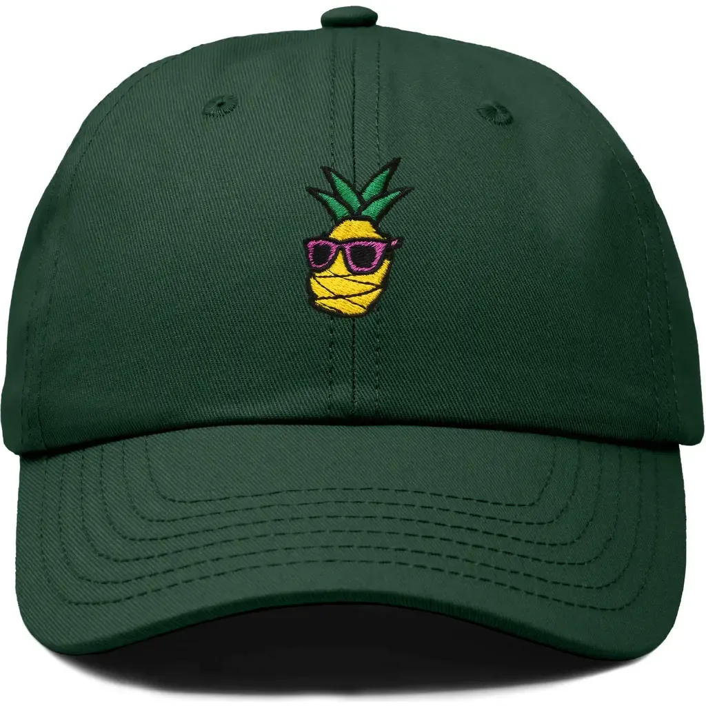 Pineapple Embroidered Dad Hat by Dalix