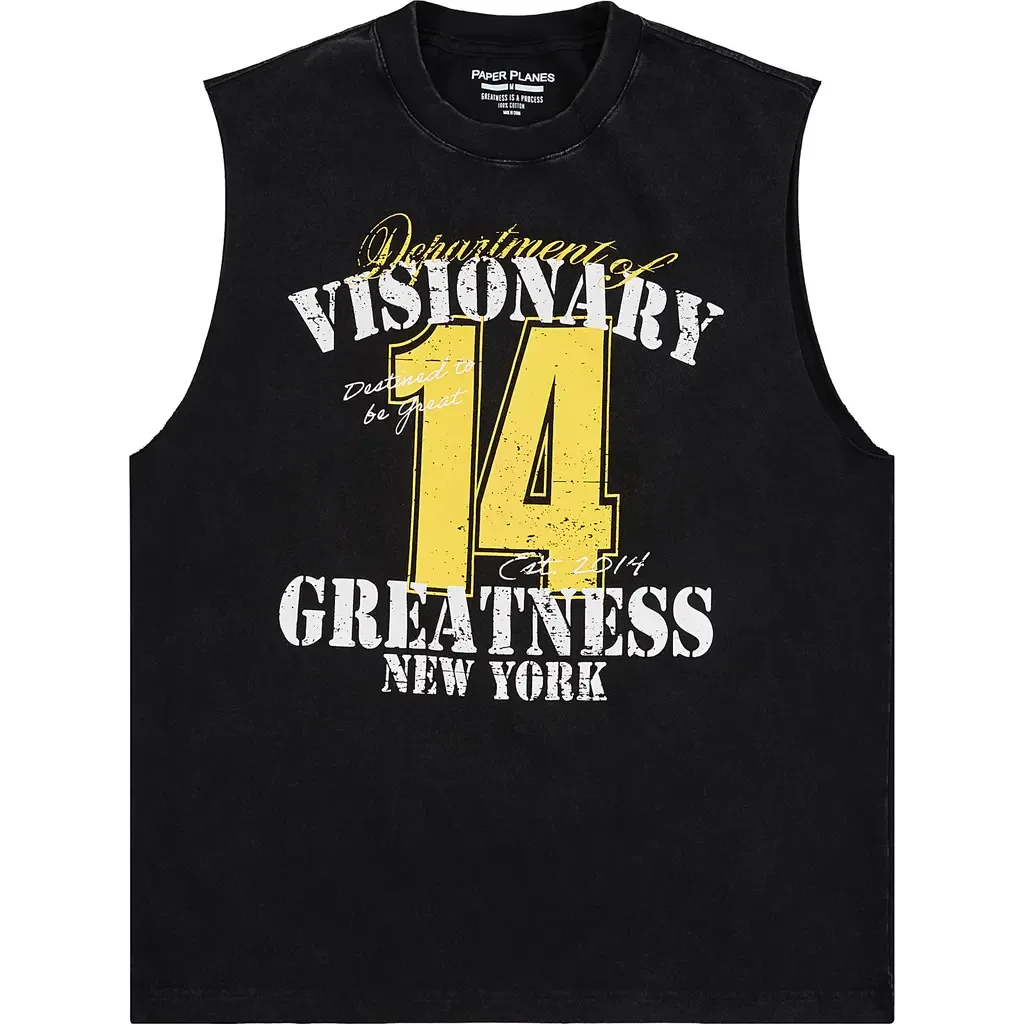 Sleeveless Graphic T-Shirt by PAPER PLANES