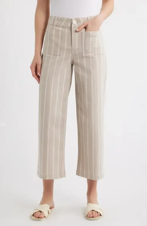 Stripe Crop Wide Leg Pants by CITY BLUES