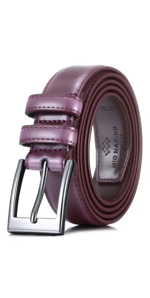 Dual Loop Leather Dress Belt by Mio Marino