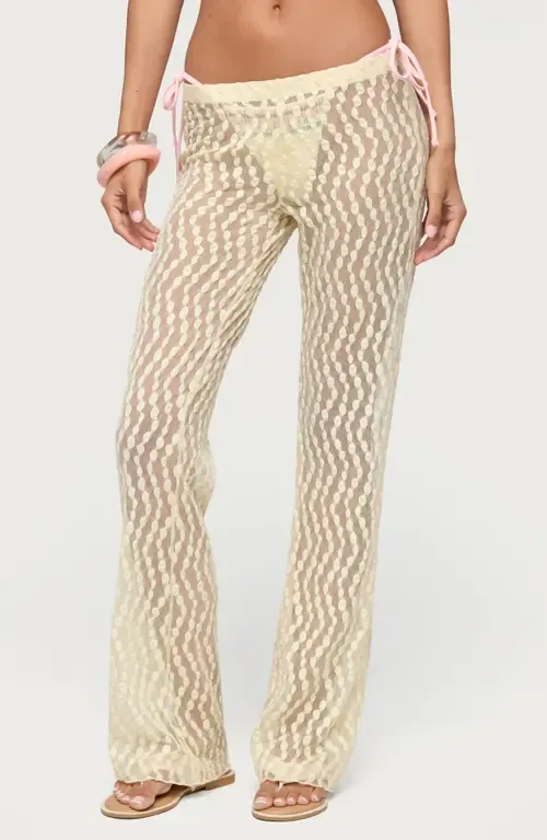 Liliette Sheer Textured Pants by EDIKTED