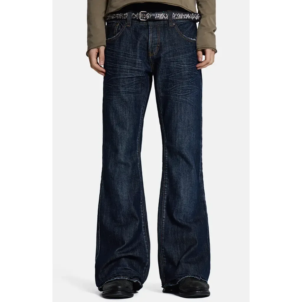 Coated Jude Flare Leg Jeans - Denim by JADED LONDON