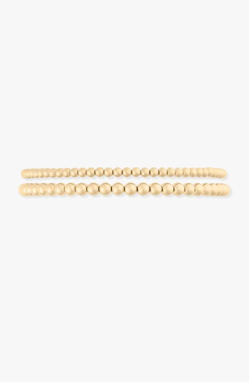 14k Gold Filled Bead Bracelet Two Stack by CUFFED BY NANO