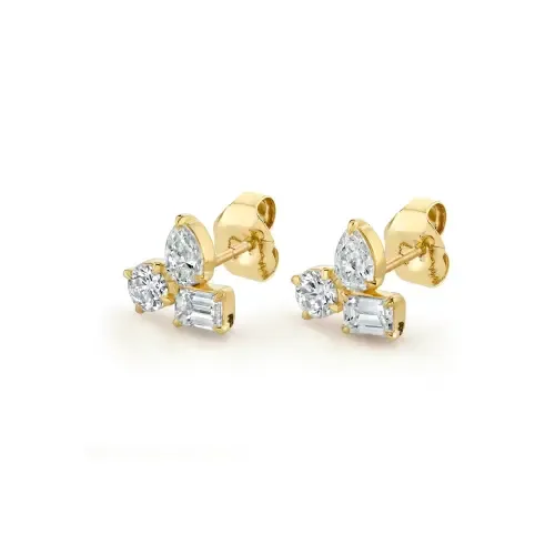 Montage 3 Cluster Stud Earrings by Michael M