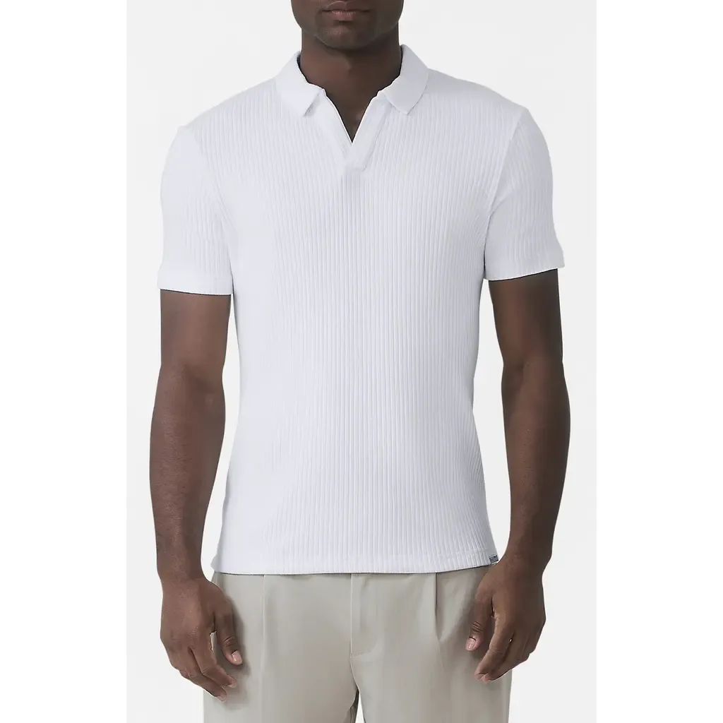 Elysee Slim Ribbed Revere Polo by MAUVAIS