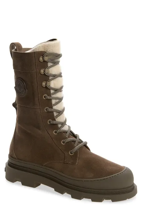 Vera Genuine Shearling Trim Boot by Moncler