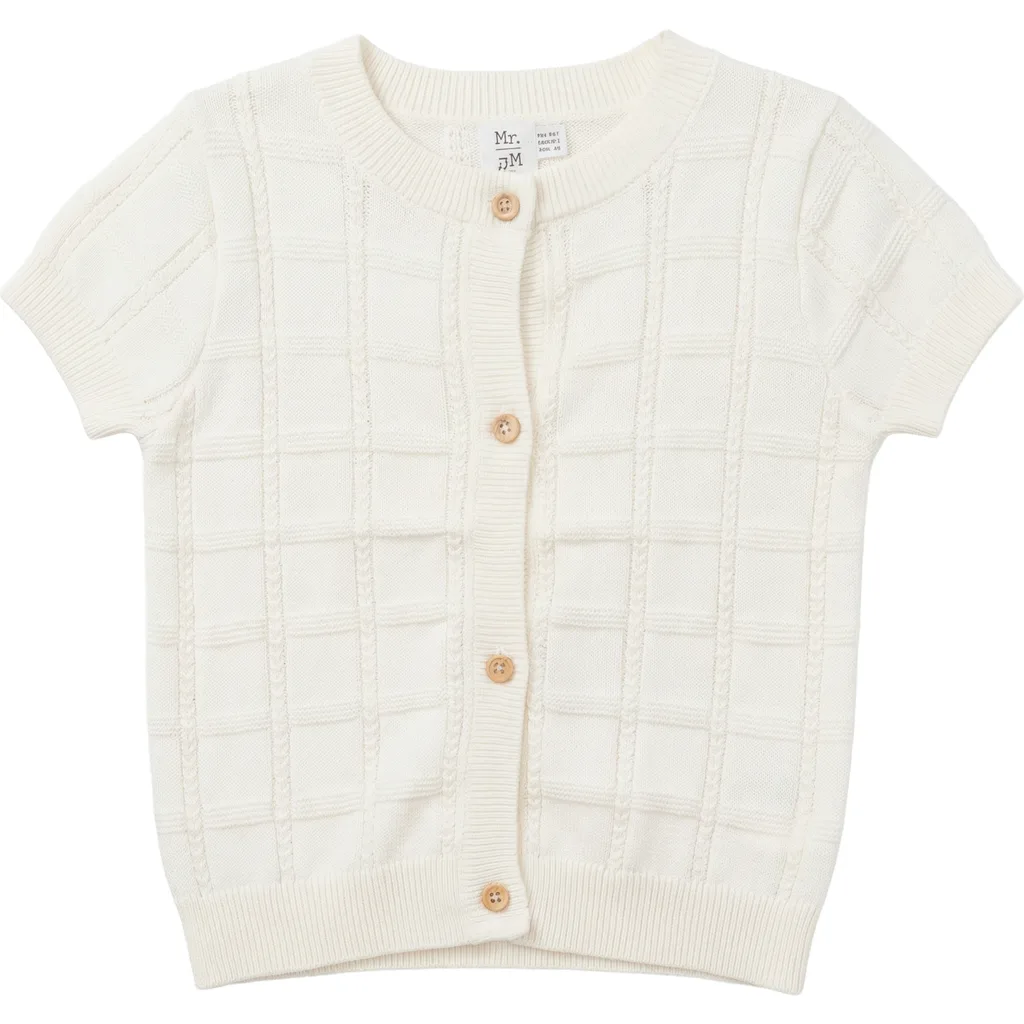 Short Sleeve Checkered Cotton Knit Sweater by Mr. Mr.